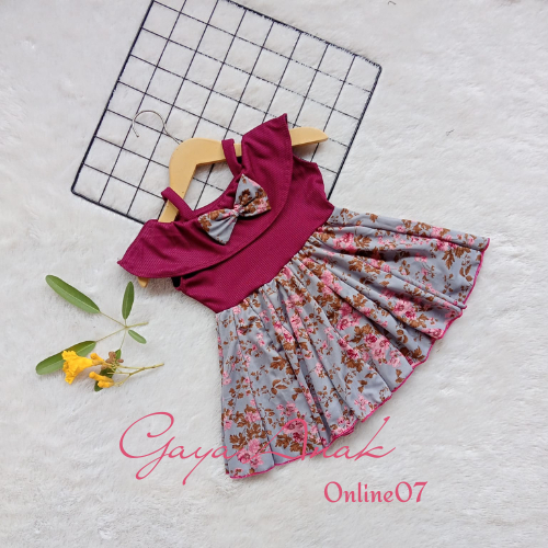Dress Bayi//Baju Dress Bayi Anak Terlaris Model Kemben Tali dua Usia 0-4 Tahun
