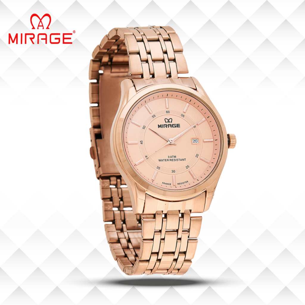 Mirage Jam Tangan Pria Analog 8830 M Rose Gold Original Stainless
