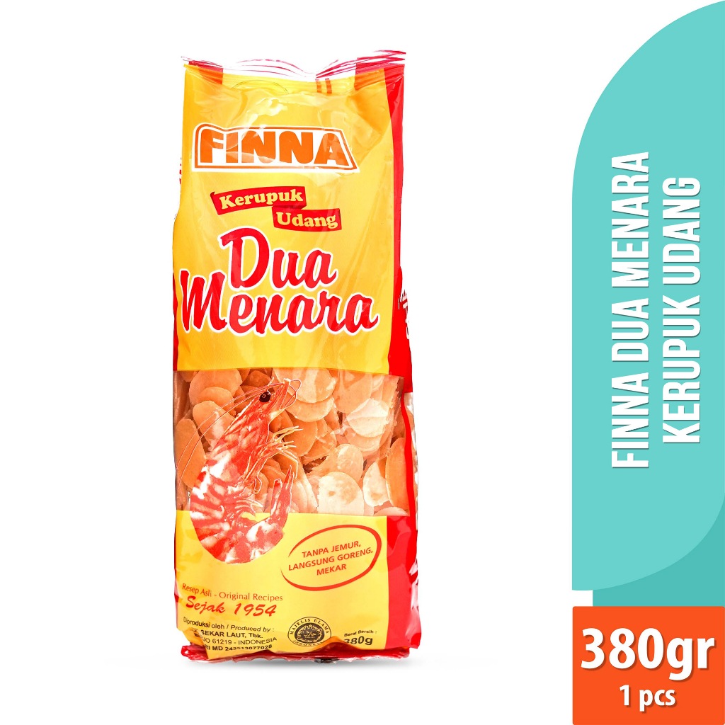 

Finna Dua Menara Kerupuk Udang 380gr