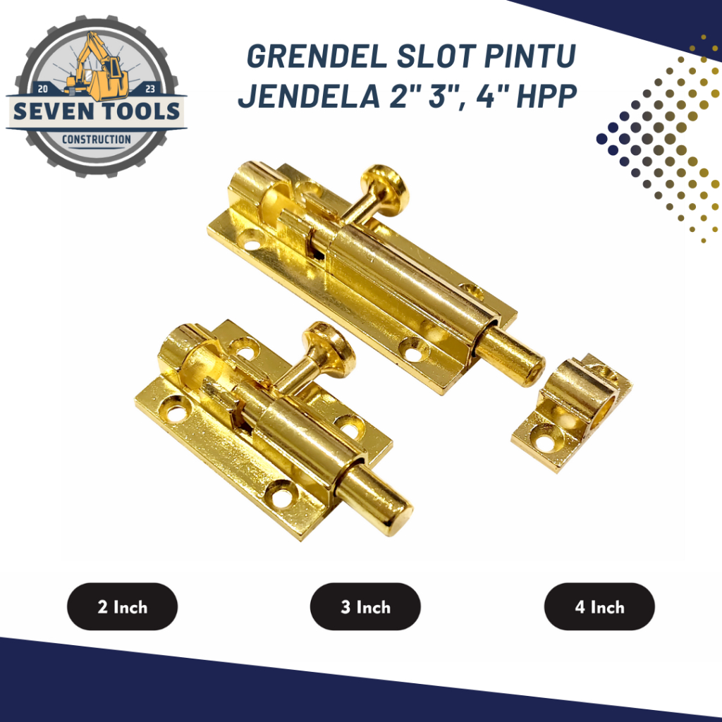 [ST] Selot Pintu Jendela Rumah HPP / Grendel Slot Pintu Jendela 2" 3", 4" Aluminium Silver Gold HPP