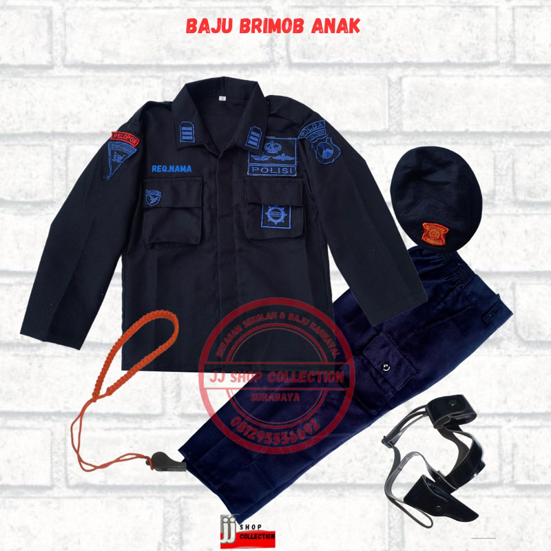 BAJU BRIMOB ANAK , Baju profesi BRIMOB PDL cilik , setelan PDL BRIMOB anak/ kostum BRIMOB , BAJU SET