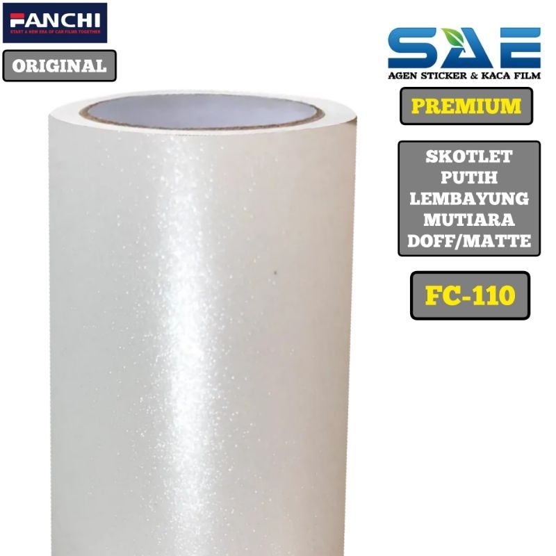 Skotlet Putih Lembayung Mutiara Doff Matte Sticker Motor Merek Fanchi Berperekat Premium Lentur L-50