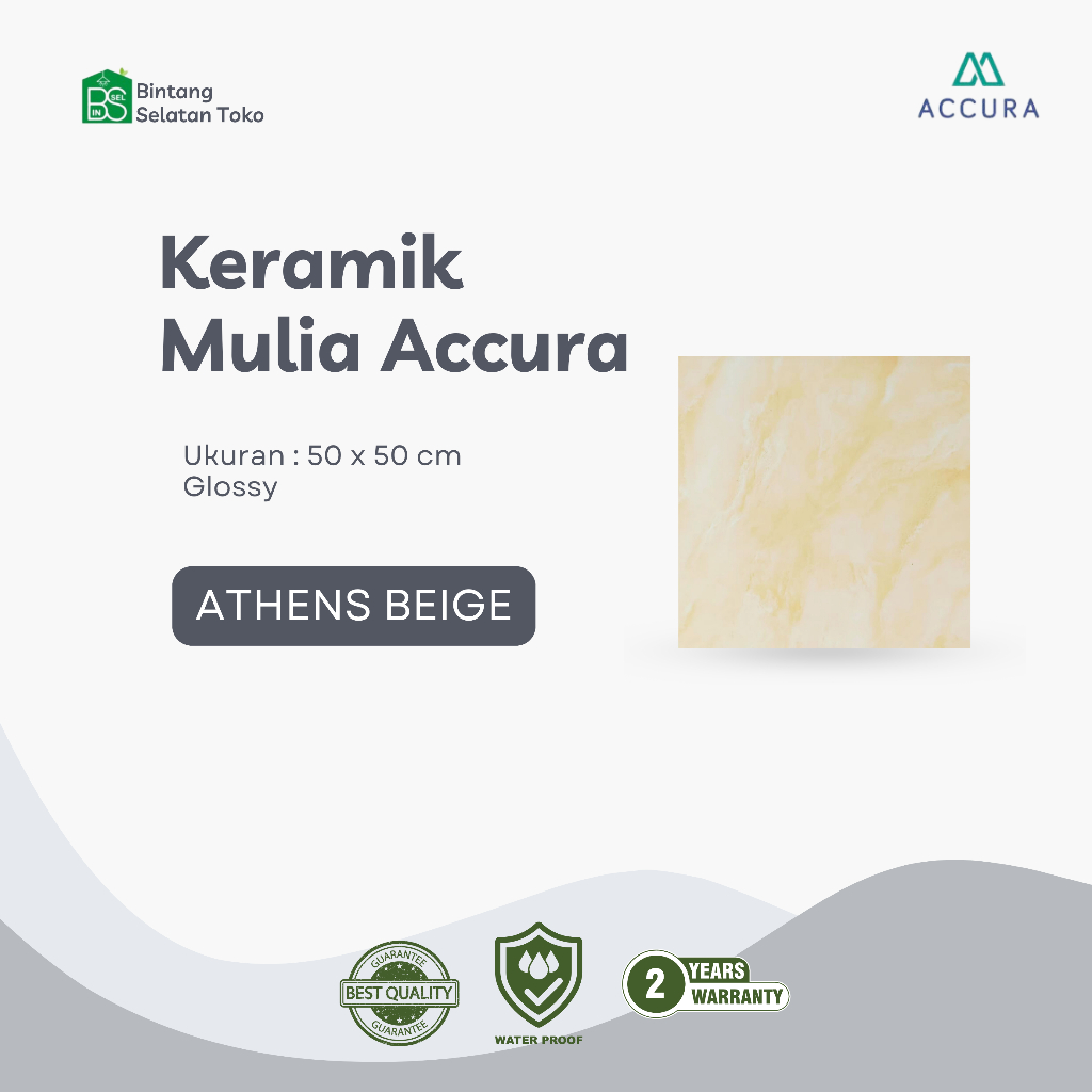 Keramik Mulia Accura / Athens Beige Glossy 50 x 50 cm