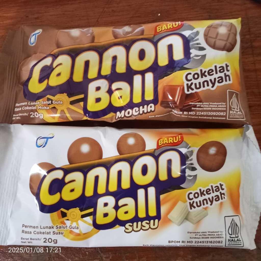 

cannon ball cokelat kunyah 20g