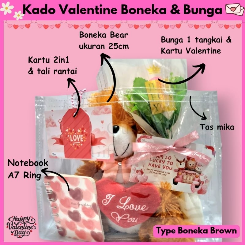 

Hampers Valentine Buat Cewek / Kado Valentine / Hadiah Valentine Boneka Bunga / Kado Buat Pacar / Kartu Hari Valentine / Surprise Gift