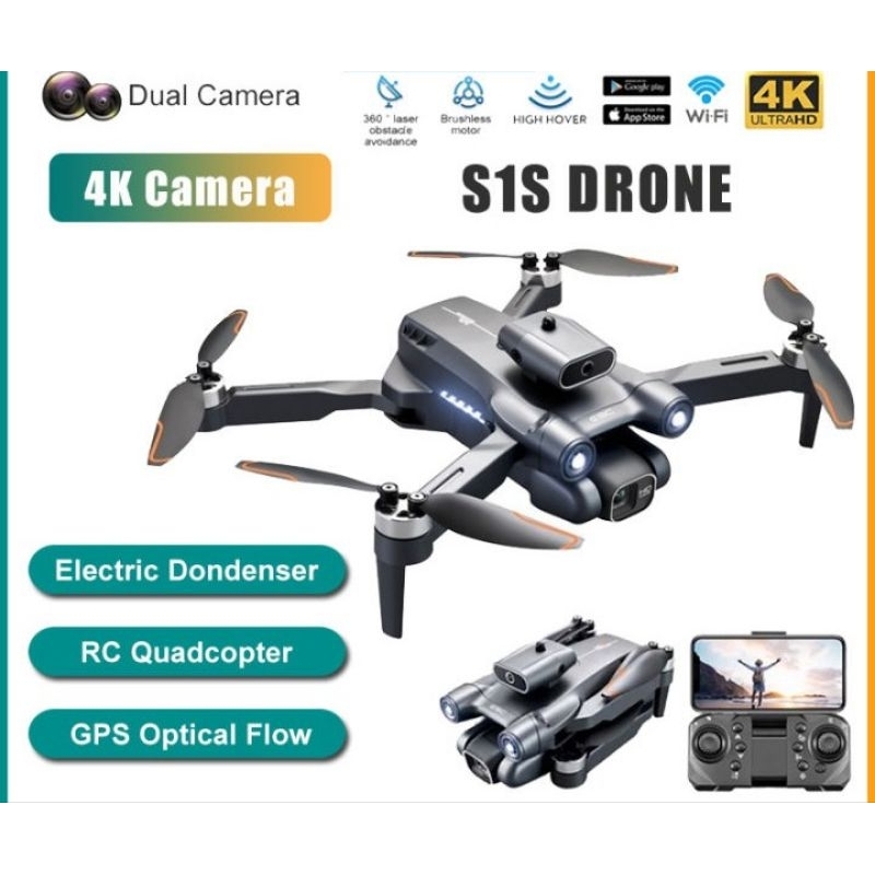 Drone Kamera S1S optical flow dual camera wifi fpv terbang stabil original