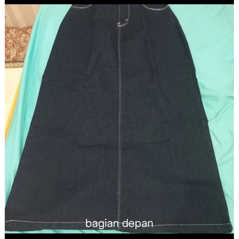 Rok Panjang Jeans Biru Navy Second rasa baru