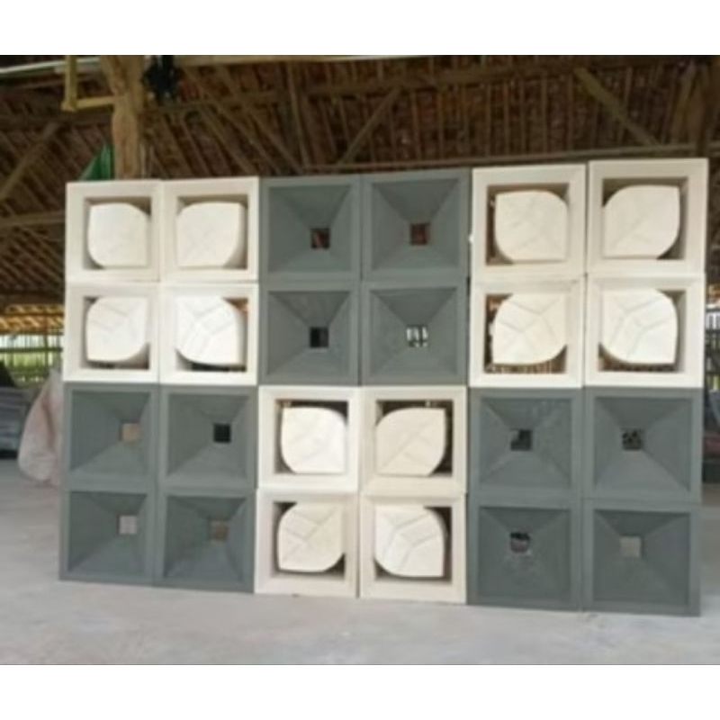 Roster beton/Roster minimalis/motif daun/Pagar rumah/lubang angin/roster putih