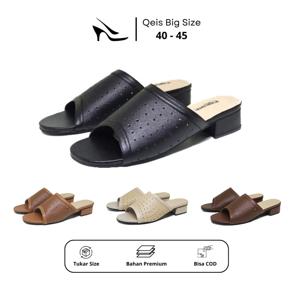 BIG SIZE - Sandal Heels Selop Wanita Size Jumbo 40 41 42 43 44 45