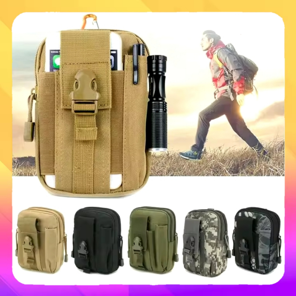 Tas Pinggang Mini Tactical Waistbag Army Look/Tas Pinggang Tactical Outdoor/Tas Mini Survival