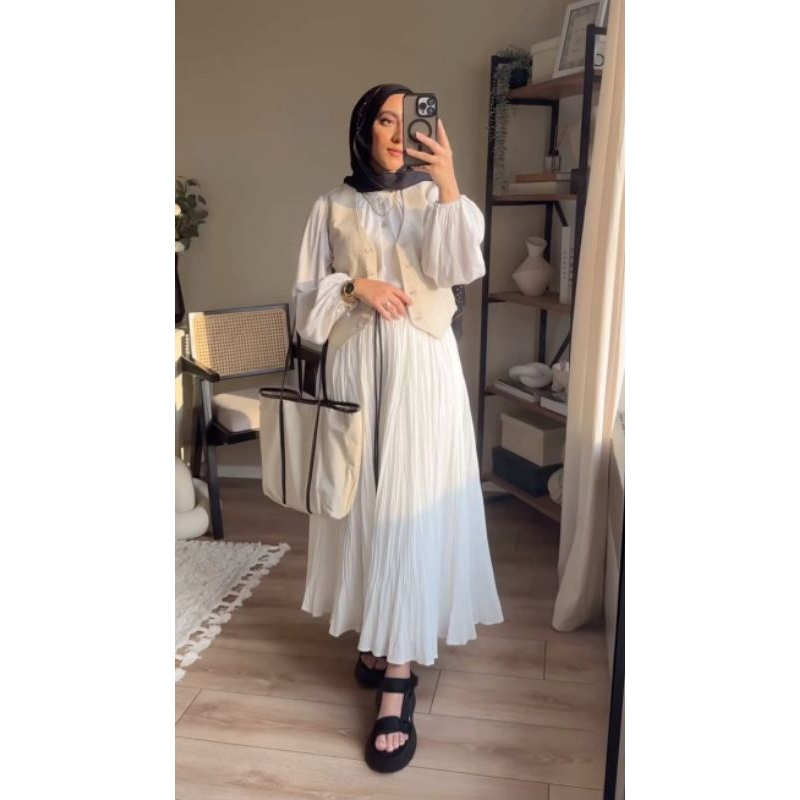 Rompi vest Outfit hijab Formal wanita / blazer Formal wanita / Rompi hijab wanita warna abu abu / ja