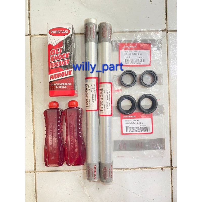 Paket As Shock Depan + Oli Shock + Seal Tutup Abu + Seal Shock Beat New EsP drat K16