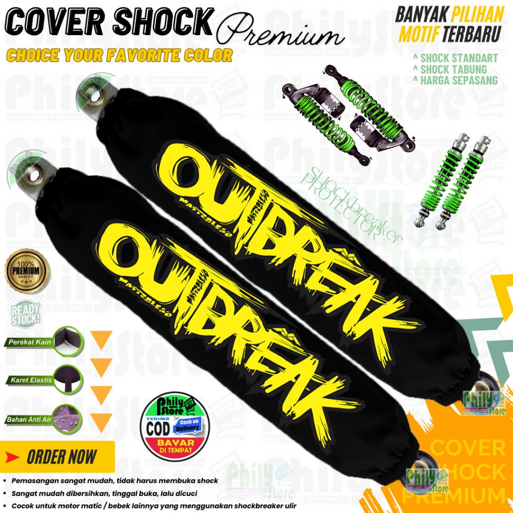 SEPASANG Kanan Kiri Sarung Shockbreaker Nmax XMax RX King Supra X Shogun Vega R Blade Nouvo Ohlins K
