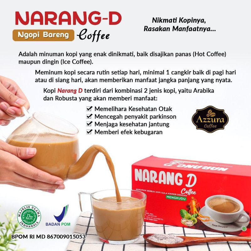 

NARANG D Coffe Mengkudu - Kopi Sehat dari Mengkudu dan Gingseng isi 20 sachet