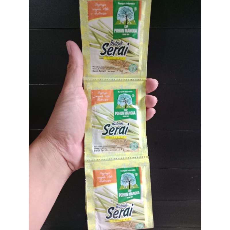 

Bubuk Serai Cap Pohon Mangga 1 Renceng isi 12 Sachet