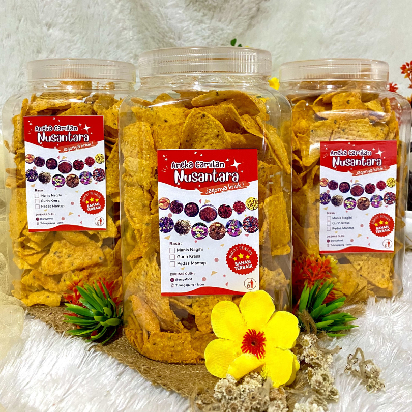 

Snack Tortila Kemasan 2L Toples | Snack Tortilla Curah | Snack Renyah Tortila