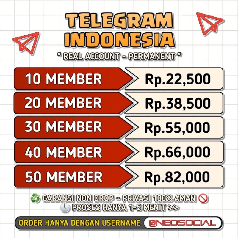 TELEGRAM INDONESIA MEMBER REAL ACCOUNT PERMANENT PROSES CEPAT BERGARANSI