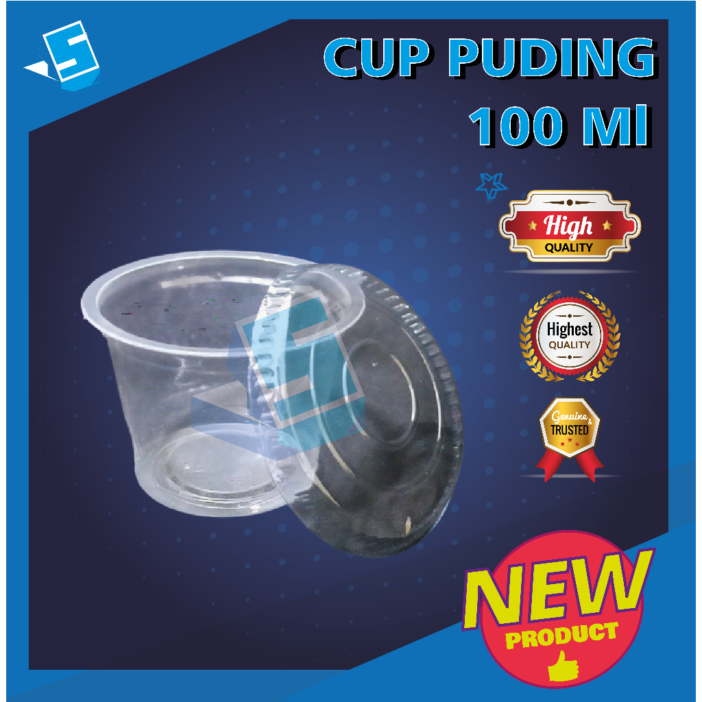 CUP PUDING 100 ml / cup Plastik Mini / Cup 100 ml isi 50 / Cup Plastik / Cup agar agar
