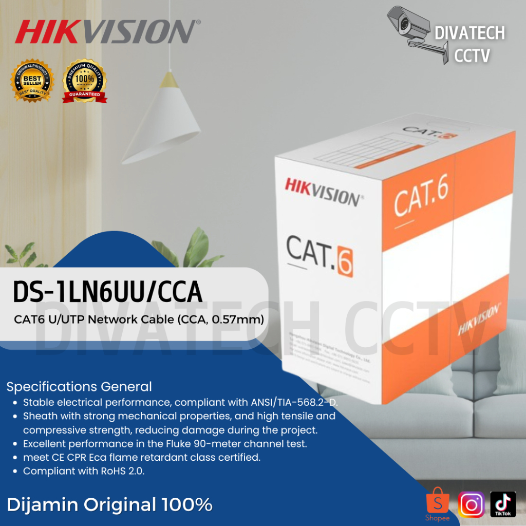 HIKVISION DS-1LN6UU/CCA/ KABEL UTP CAT6 HIKVISION LAN CAT.6 305M