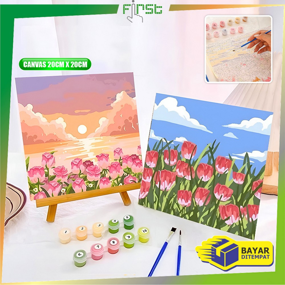 

FH-A110 Paint By Number Kit 20x20cm Kanvas Siap Lukis / DIY Canvas Acrylic Aesthetic / Diy Digital Painting Canvas Lukisan Bunga Pemandangan Wall Decoration