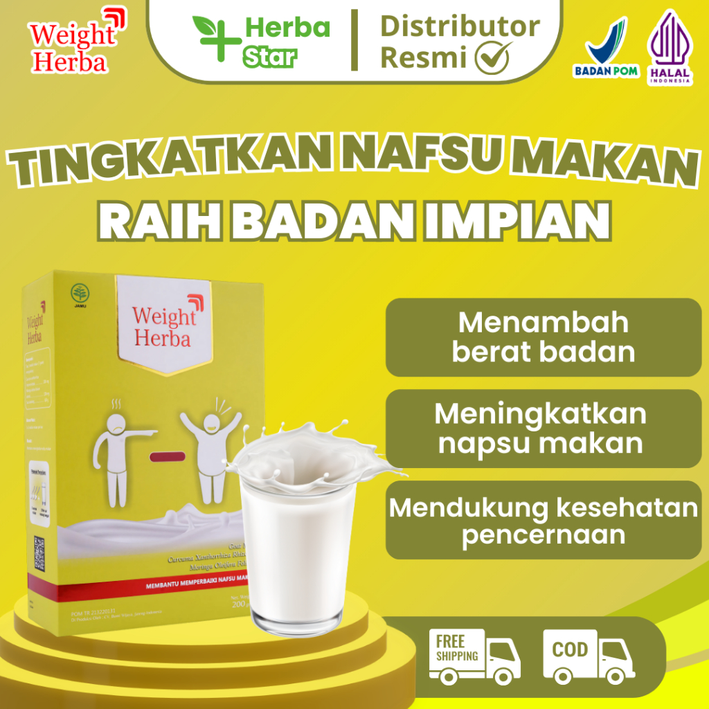 

Weight Herba 100% Original | Susu Penambah berat badan Secara Ideal dan Melancarkan Pencernaan