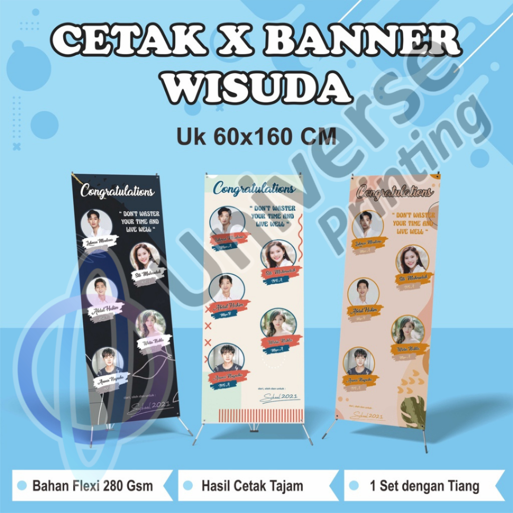(CUSTOM) Banner Wisuda / Banner Sempro / Banner Semhas / X Banner Wisuda / X Banner Custom