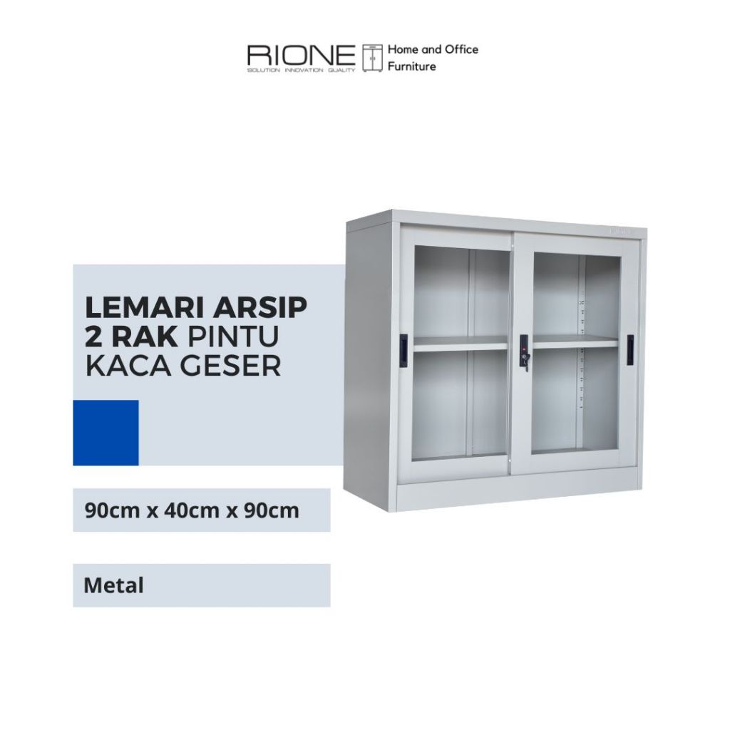 RIONE LEMARI 2 RAK PINTU GESER | LEMARI PIALA 2 RAK AD088