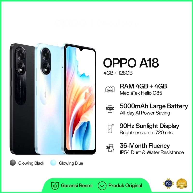 HP OPPO A18 RAM 4/128GB GARANSI RESMI