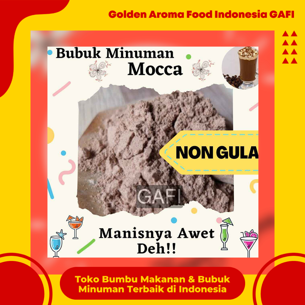 

GAFI Food Bubuk Minuman Rasa Mocca NON GULA 1 Kg Enak Murah Halal, Mocca SUGAR FREE Drink Powder 1Kg