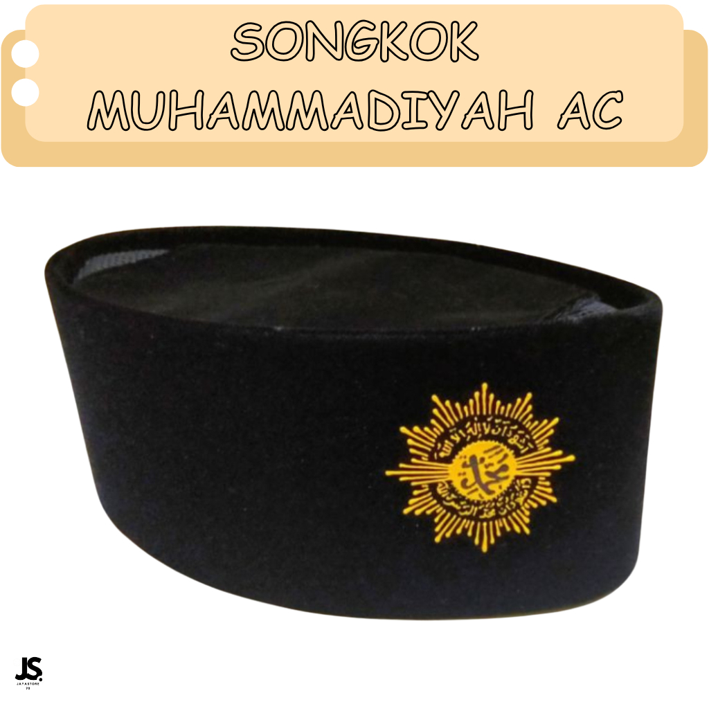 Muhammadiyah Songkok Muhammadiyah AC Peci Hitam Dewasa Anak