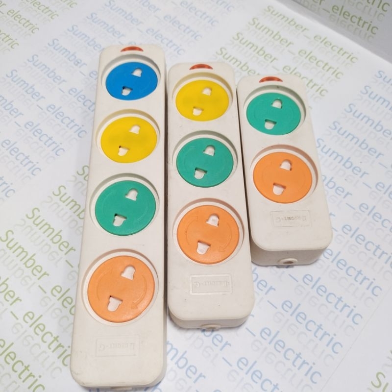 stop kontak semi datar BRIGHT G 2 lubang / 3 lubang / 4 lubang