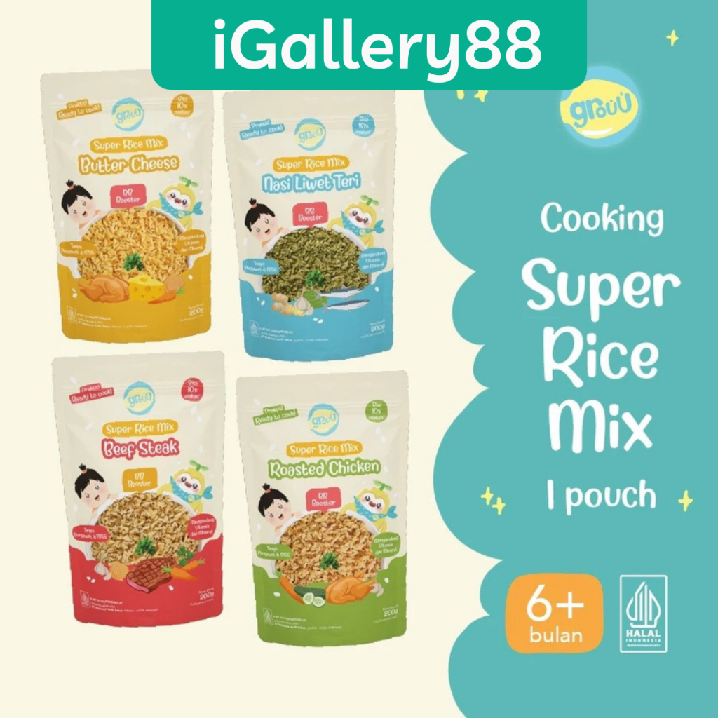 Grouu Super Rice Mix Beras MPASI BB Booster BB Rice Nasi Instan Bayi 200gr