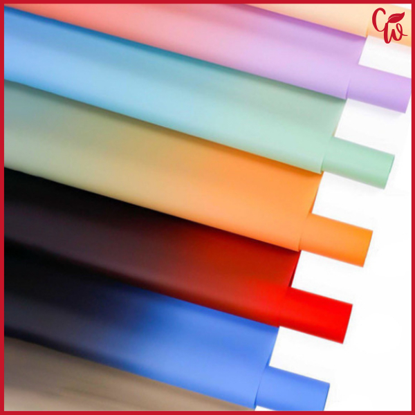 20 LEMBAR COD Kertas Buket cellophane gradient Flower Wrapping Paper Florist KB6183