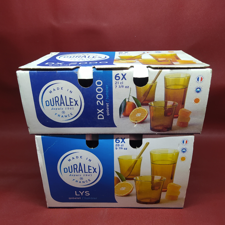 Duralex DX2000 Amber Tumbler 210ml - Gelas Minum Tahan Panas - Tempered Glass Original Duralex