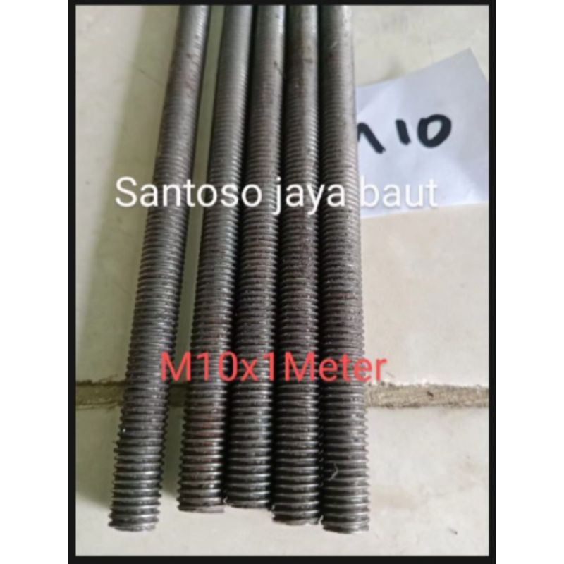 As Drat M10 Panjang 1 Meter Baut Long Full Drat Kasar(P1.50)