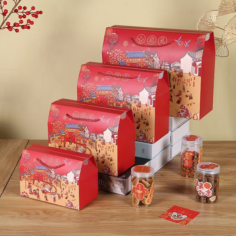 Paper bag imlek box kue kering kardus bingkisan parcel hampers sincia CNY