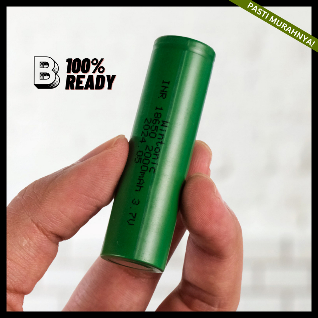 Baterai 18650 / Baterai Rechargeable 18650 INR 3.7V 2000mAh / baterai 18650 3.7 volt li-ion battery