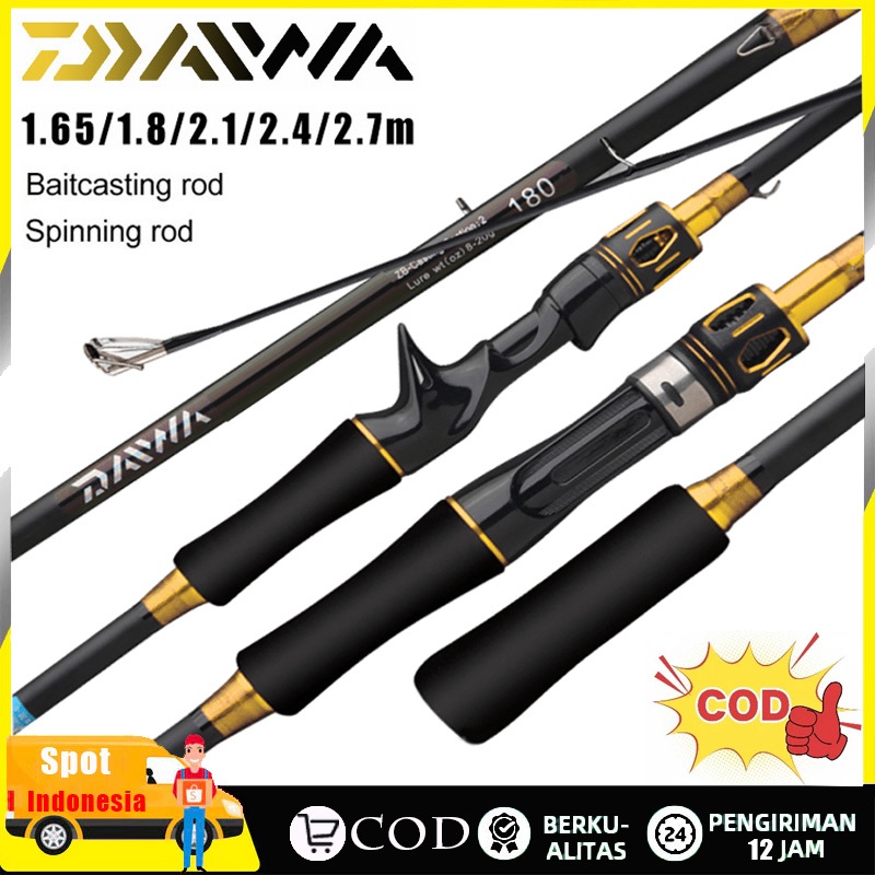 READY STOCK COD Joran Pancing BC Casting DAIWA 1.98m Serat Karbon M Power 10-20lb Kuat Ringan
