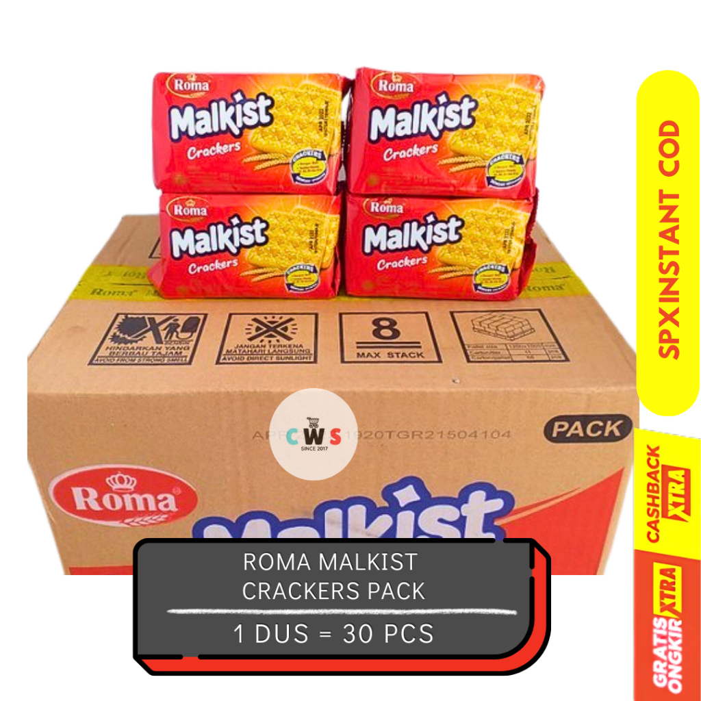 

ROMA MALKIST Sweet Crackers Pack Biskuit Tabur Gula - 1 Dus / 30 Pcs