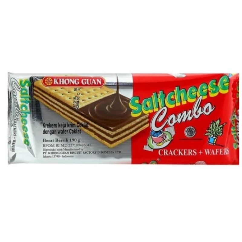 

Khong Guan Saltcheese Combo Crackers + Wafer Rasa Cokelat 175 gr