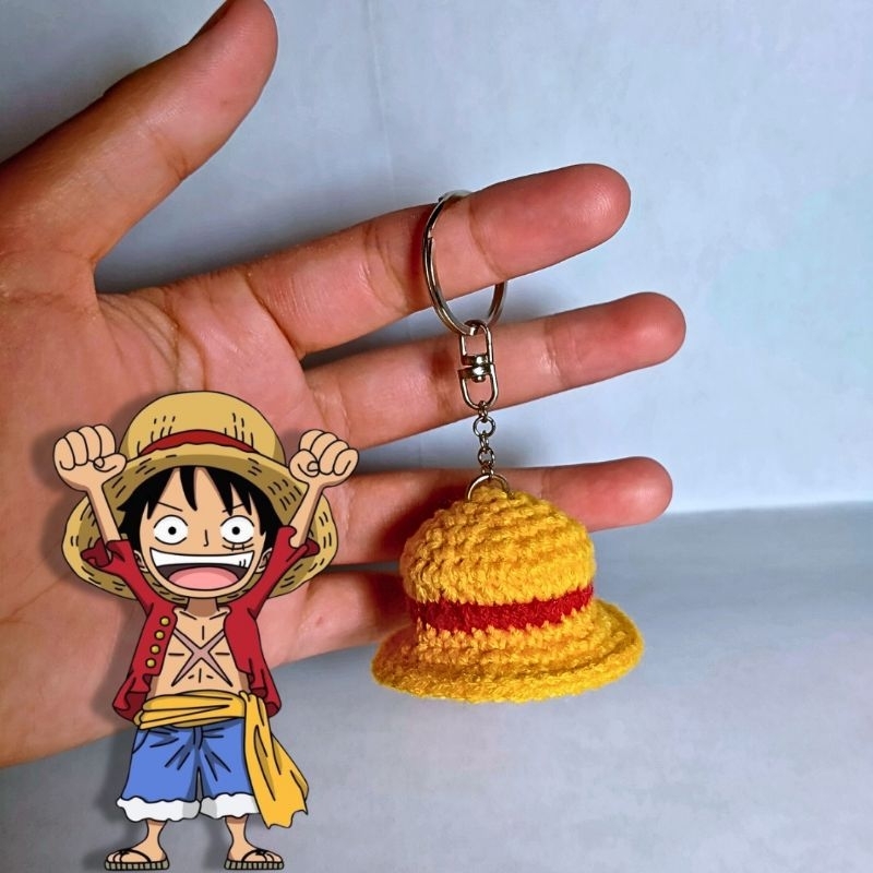 GANCI RAJUT"ONE PIECE~TOPI JERAMI LUFFY"