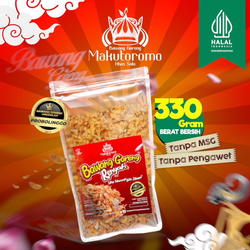 

Bawang Goreng Renyah Makutoromo 330 Gram