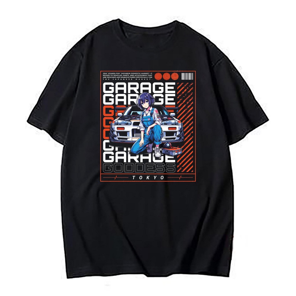 CwrStore Kaos Nascar Motif Kaos Garage Goddess Tokyo bahan 24s