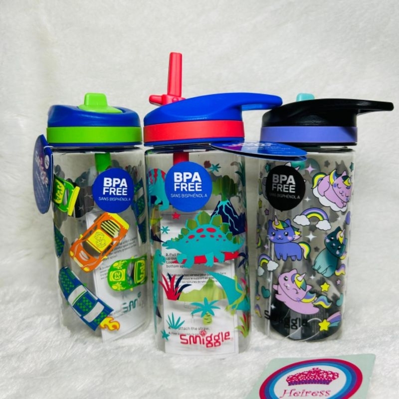Botol minum smiggle unicorn astronaut pink blue botol