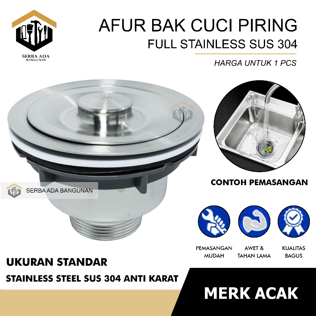 Saringan Wastafel Stainless Anti Karat Saringan Afur Saringan Bekas Sisa Makanan / afur keranjang ba