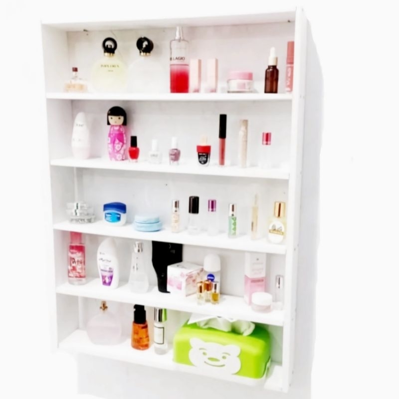 Rak Kutek 4 Susun | Rak Nail Art | Rak Kosmetik | Rak Parfum | Rak Hiasan Dinding Serbaguna