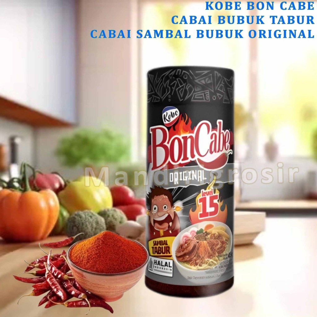 

Cabai Bubuk Tabur * Kobe Bon Cabe * Cabai Sambal Bubuk Original * Lv.15 45gr