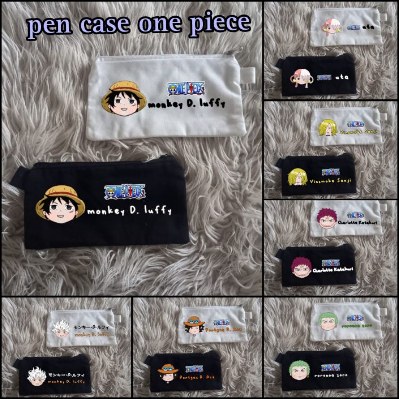 

Pen case monkey d luffy tempat pinsil one piece tepak anime zoro sanji uta nami nico robin ace d portgas pouch