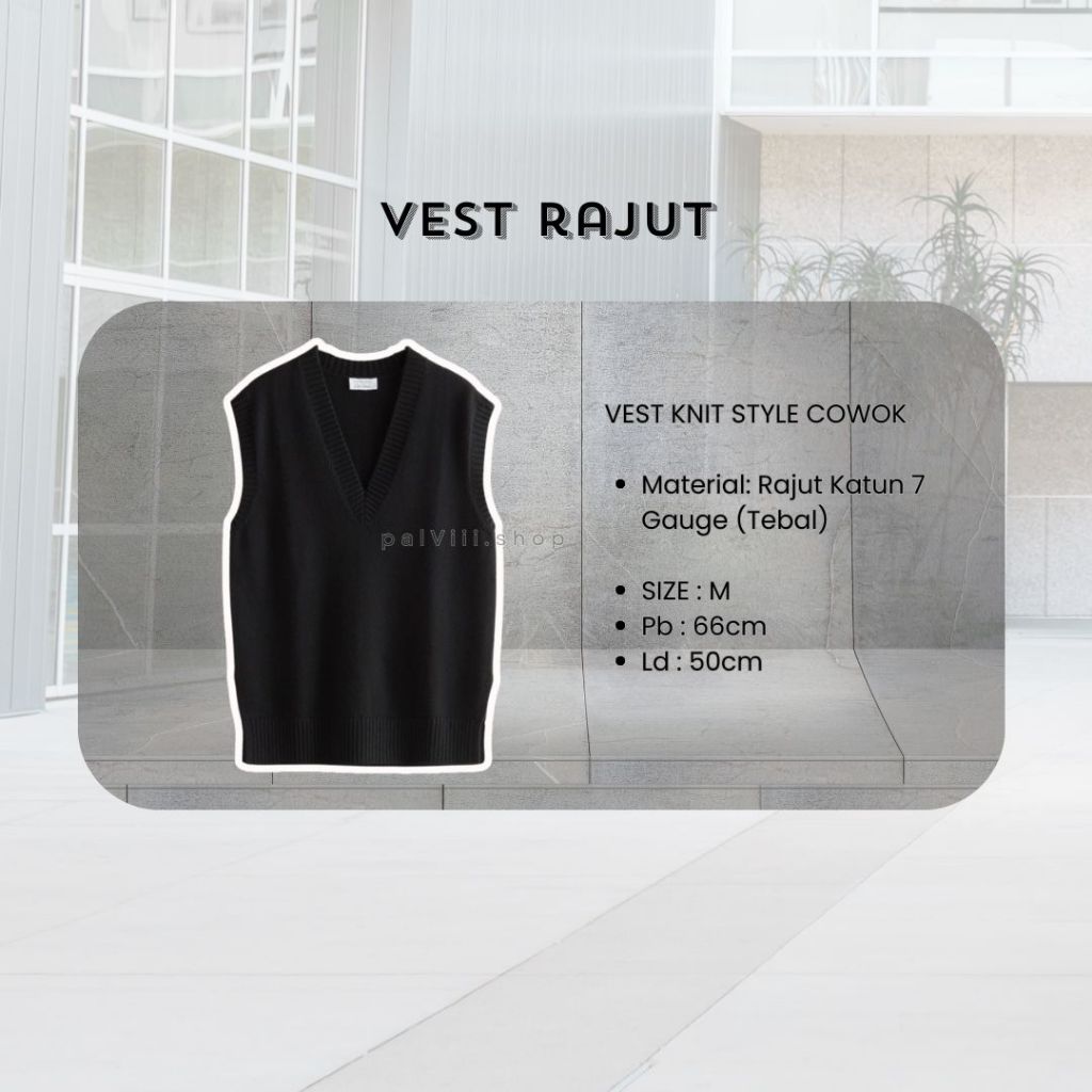 BESTPROMO Paket 3in 1 Outfit Cowok Simple Vest rajut + Kaos Polos + Celana Slimfit Ootd Cowok Korean