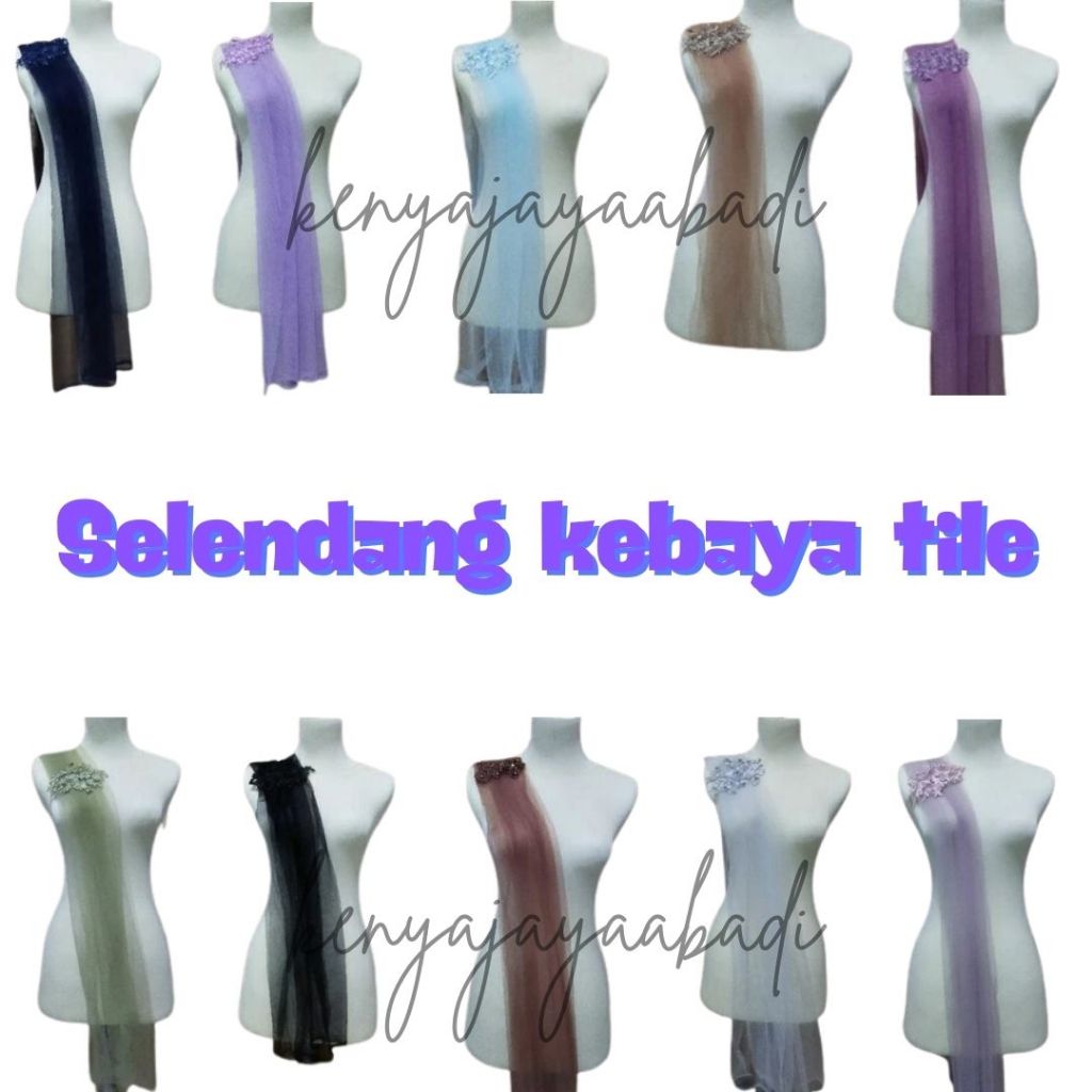 Selendang Tille / Selendang Kebaya Tille Polos / Selendang Pundak
